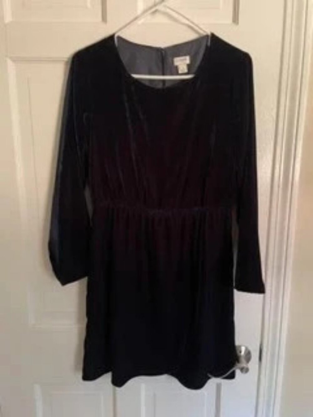 J.Crew Black Velvet Fit & Flare Dress Size 4